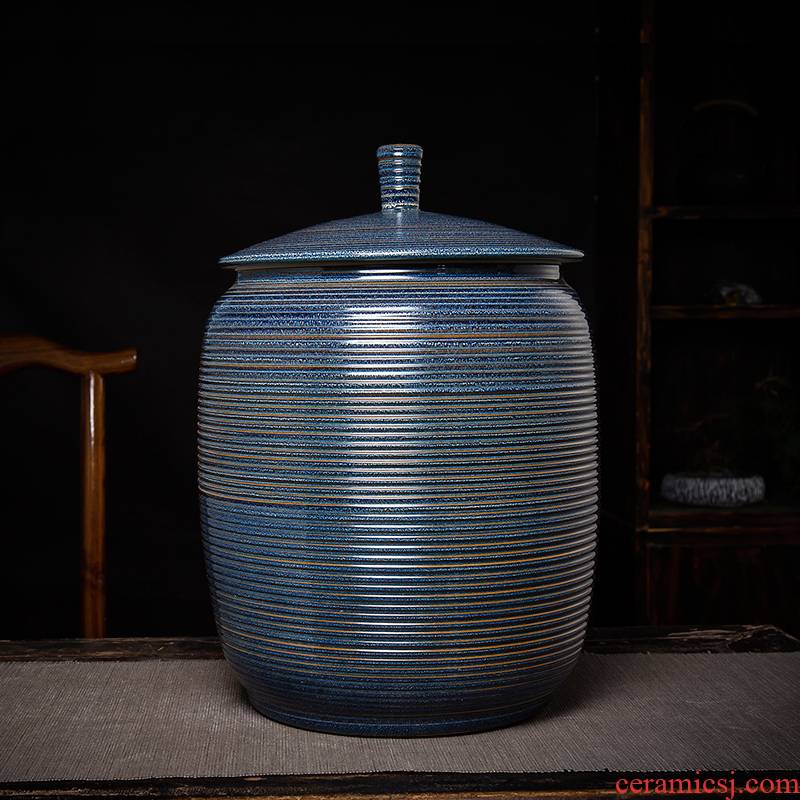 Jingdezhen ceramic sealed up the receive storage tank azure spiral caddy fixings domestic large capacity of moisture