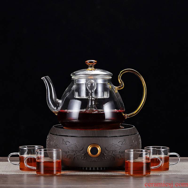 Friends is a complete set of heat - resistant glass tea set electric TaoLu boiled tea stove cooking household scented tea pu - erh tea with the teapot