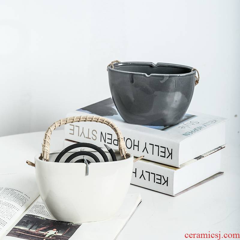 Ancient bo creative move basket incense coil aircraft retro ceramic mosquito - repellent incense to be household indoor dust pans