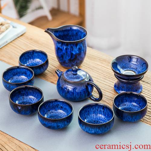 Ya xin up built lamp cup retro kung fu tea master cup single cup tea light sample tea cup ceramic glaze porcelain