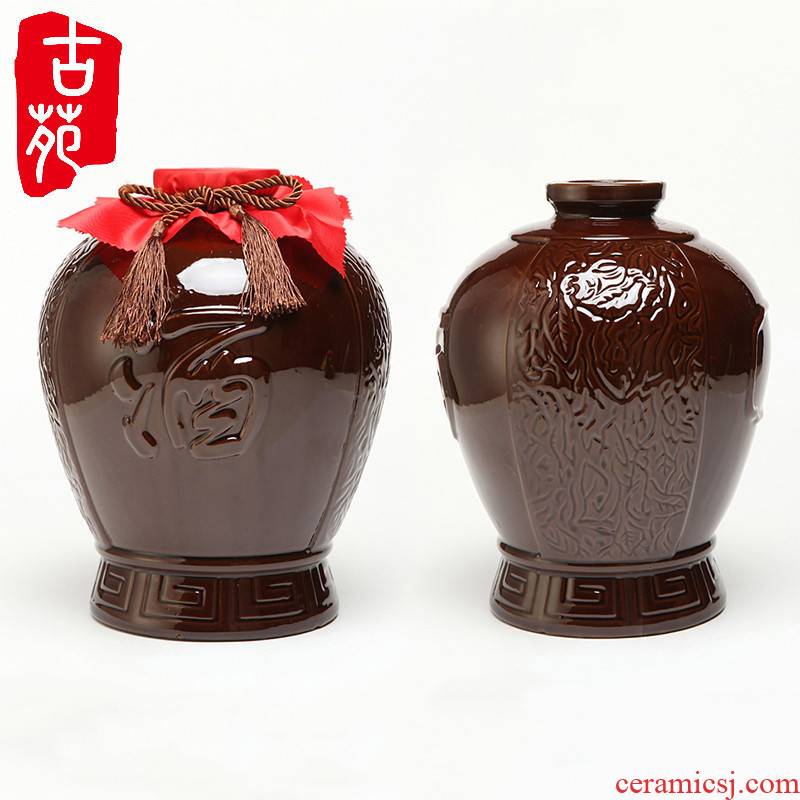 Ancient garden five catties filled up earthenware jars liquor archaize ceramic bottle wholesale Chinese it empty jar of wine