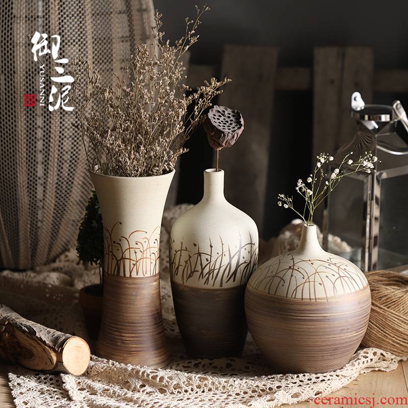 The Desktop flower arranging dried flower flower exchanger with the ceramics decoration restoring ancient ways furnishing articles contracted sitting room of Chinese style table household floret bottle