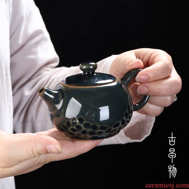 Ji ultimately responds blue glaze ceramic teapot kung fu tea set suit household fair manual xi shi pot cup tea tureen