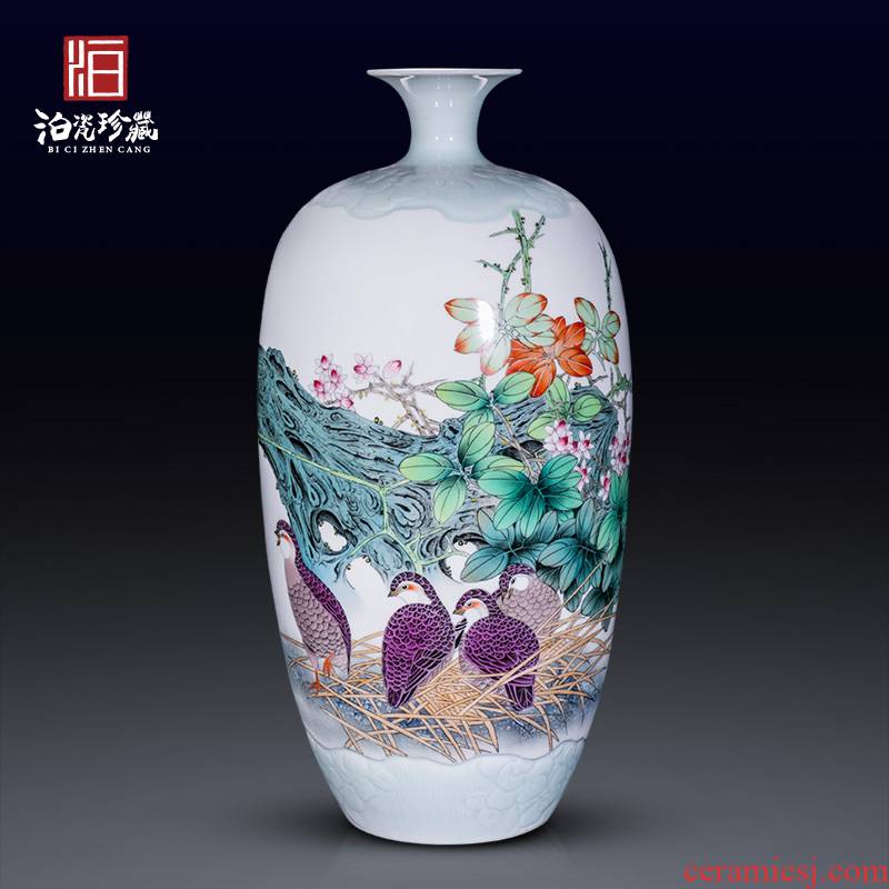 Jingdezhen ceramics hand - made enamel vase furnishing articles flower arranging large sitting room be born home collection adornment