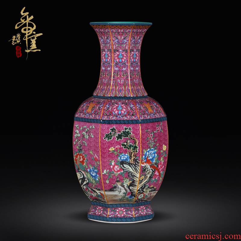 Archaize qianlong emperor up jingdezhen ceramics vase eight square bottle of powder enamel drama the qing decorative crafts