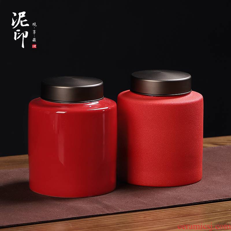Ceramic mud seal caddy fixings household seal pot pu large POTS kung fu tea tea accessories POTS