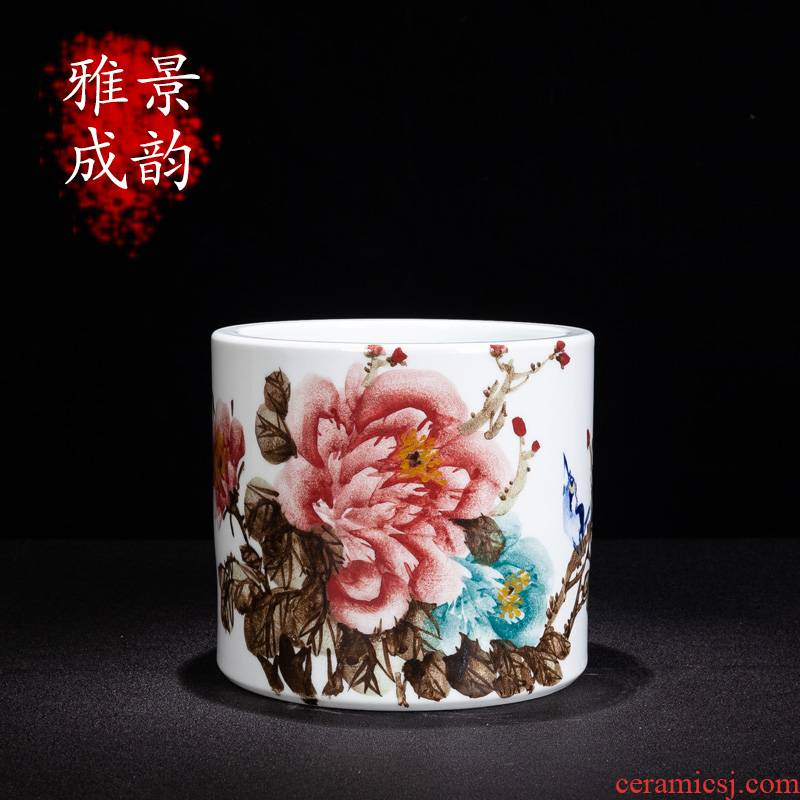 Jingdezhen ceramic I and contracted hand - made figure of riches and brush pot porcelain furnishings decorative furnishing articles sitting room study