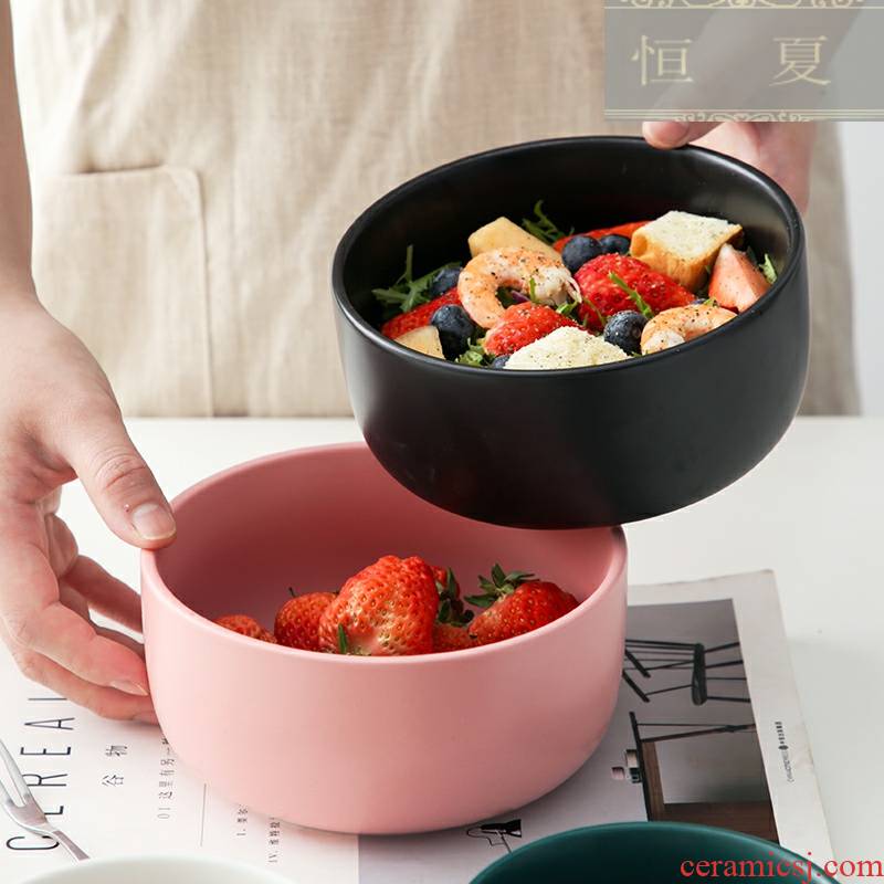 The Nordic idea contracted ceramic tableware 4.5 m job home eat rice bowl 6 inches rainbow such to use pure color salad bowl
