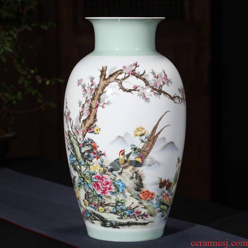Jingdezhen ceramic vase furnishing articles sitting room flower arranging famous famille rose porcelain TV ark, of Chinese style household ornaments