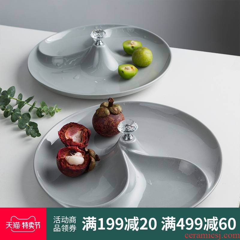 Irregular plate frame IMhouse creative fruit bowl home sitting room tea table compote European ceramic plate