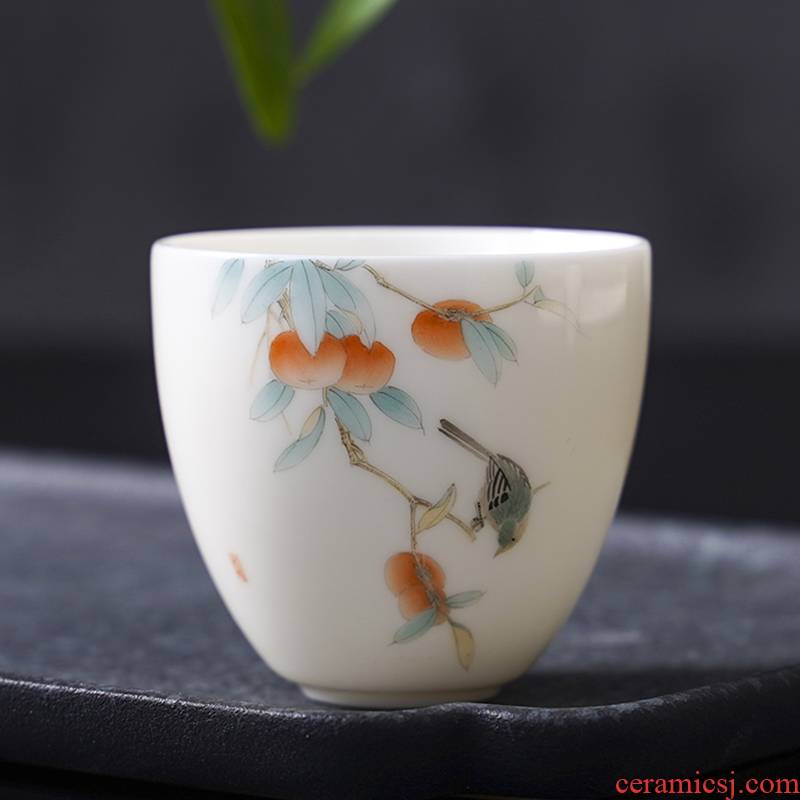 Jingdezhen ceramic keller sample tea cup suet jade white jade porcelain kung fu tea cups master CPU