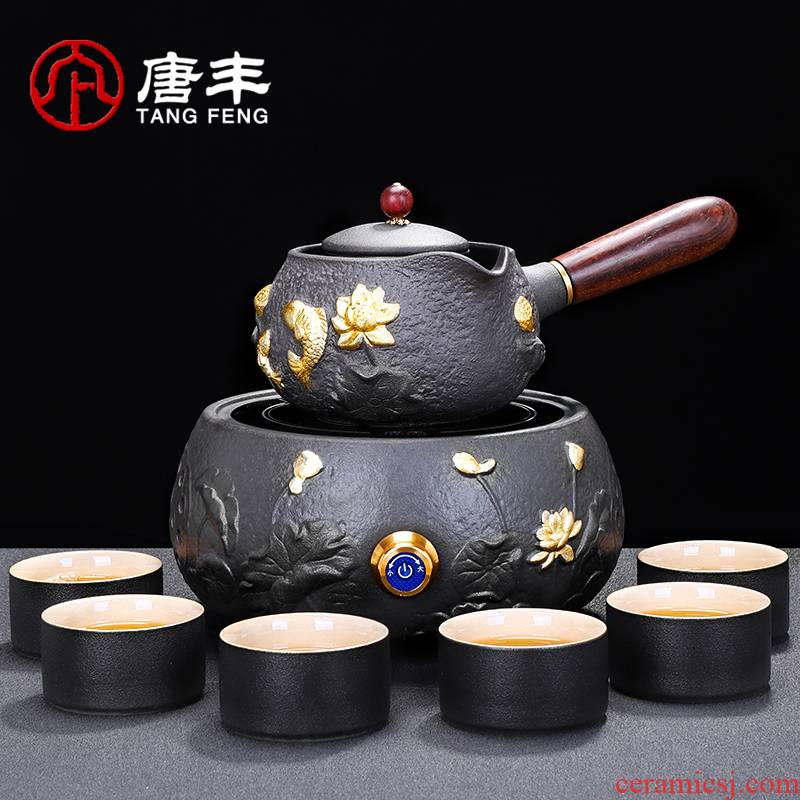 Tang Feng ceramic side filtration integrated home brewed tea pot set relief the boiled tea, the electric TaoLu tea stove restoring ancient ways