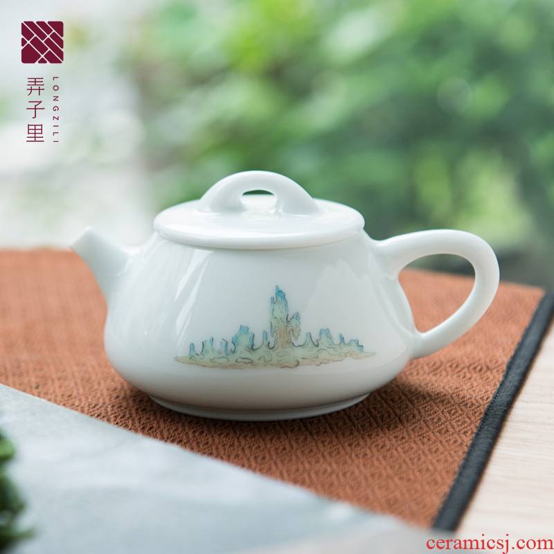 Make kung fu tea set not it in jingdezhen ceramics glass pot of household hand - made stone gourd ladle little teapot single pot