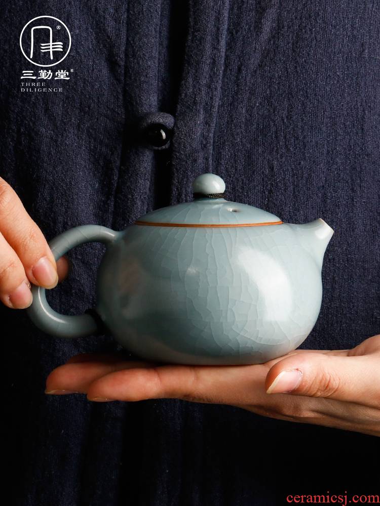 Three frequently hall your up xi shi pot kept the teapot household large single pot of jingdezhen ceramic tea teapot