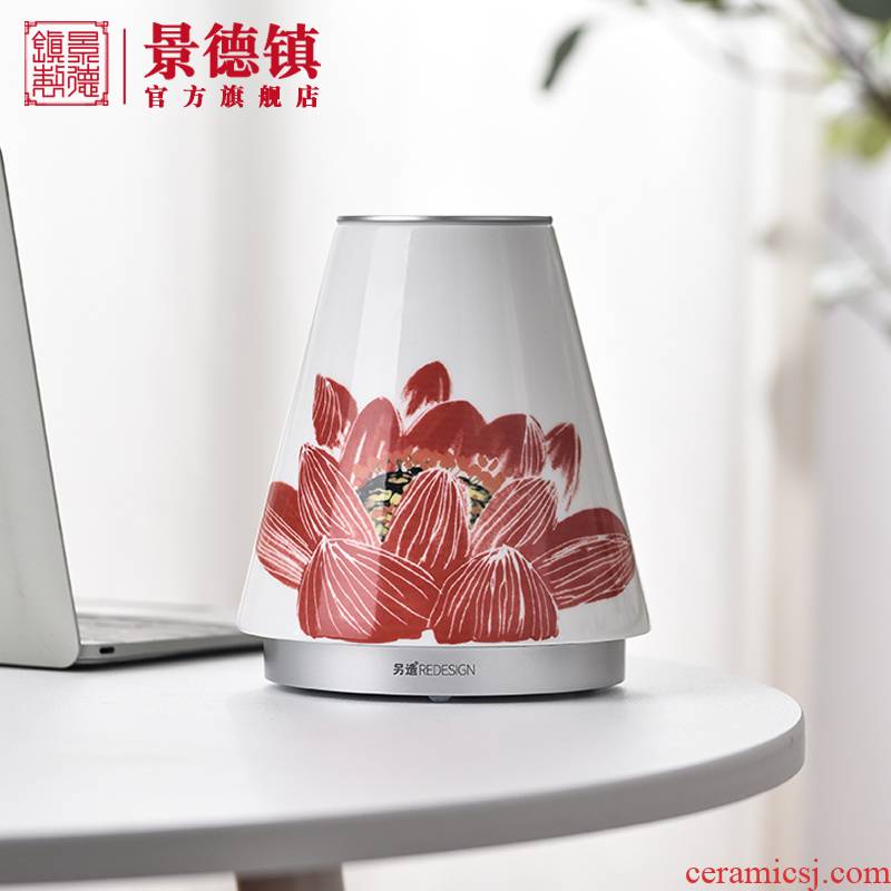 Jingdezhen flagship creative ceramic art desk lamp of new Chinese style furnishing articles decorative gift of voice control lamp of bedroom the head of a bed