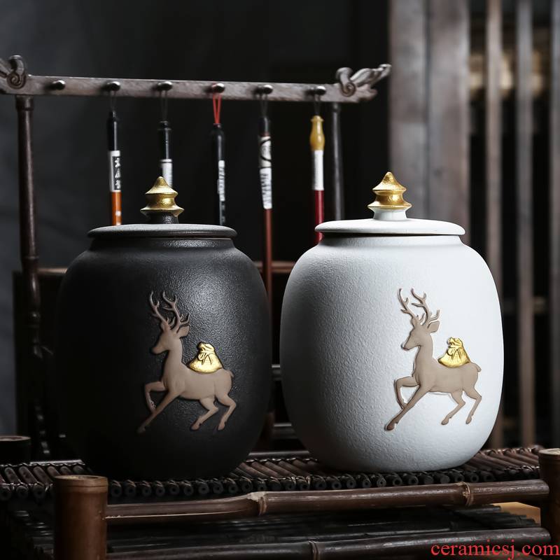 A deer with your caddy fixings seal storage POTS of black tea, black tea storage tanks moistureproof receives seal tea pot