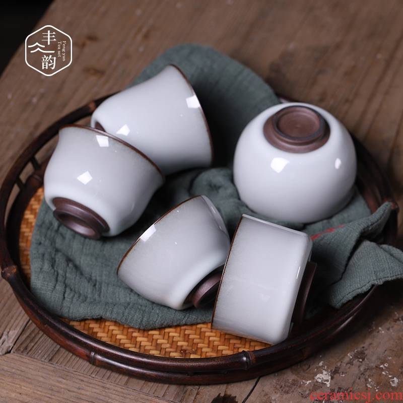 Imitation song dynasty style typeface up master cup single cup large ceramic iron litter of kung fu tea tea set personal cup sample tea cup, cups