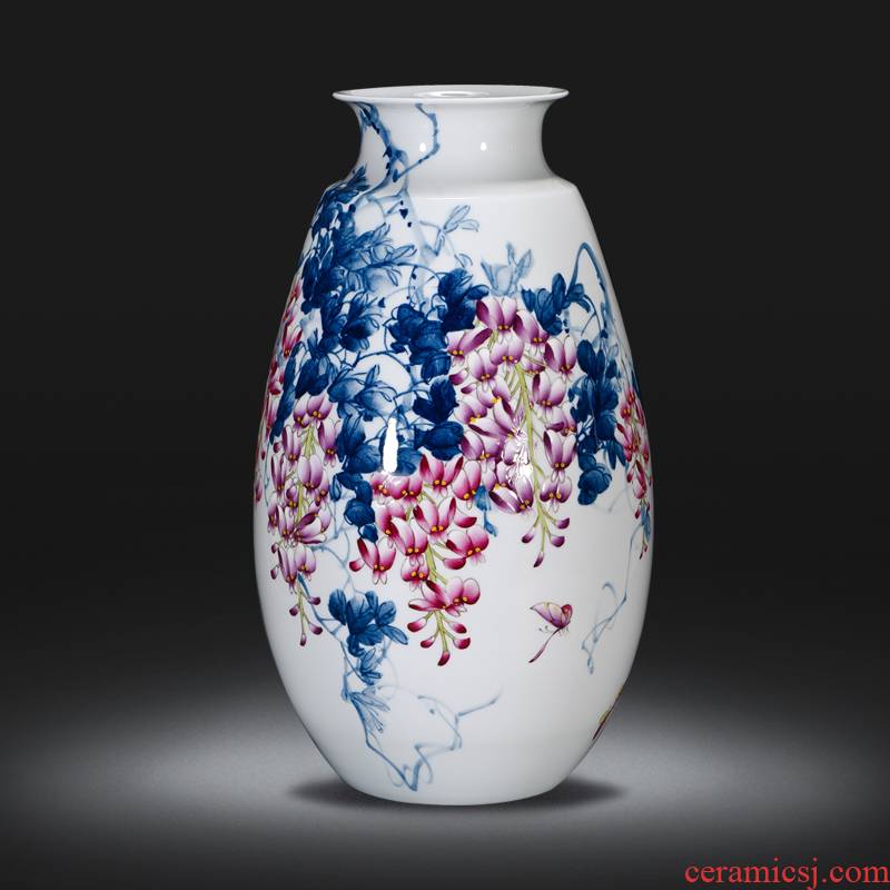Famous master of jingdezhen ceramics hand - made vases furnishing articles sitting room of Chinese style household decoration porch decoration