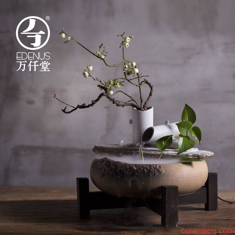 M letters kilowatt/hall ceramic water furnishing articles feng shui plutus humidifier water language of flowers open household to decorate the living room
