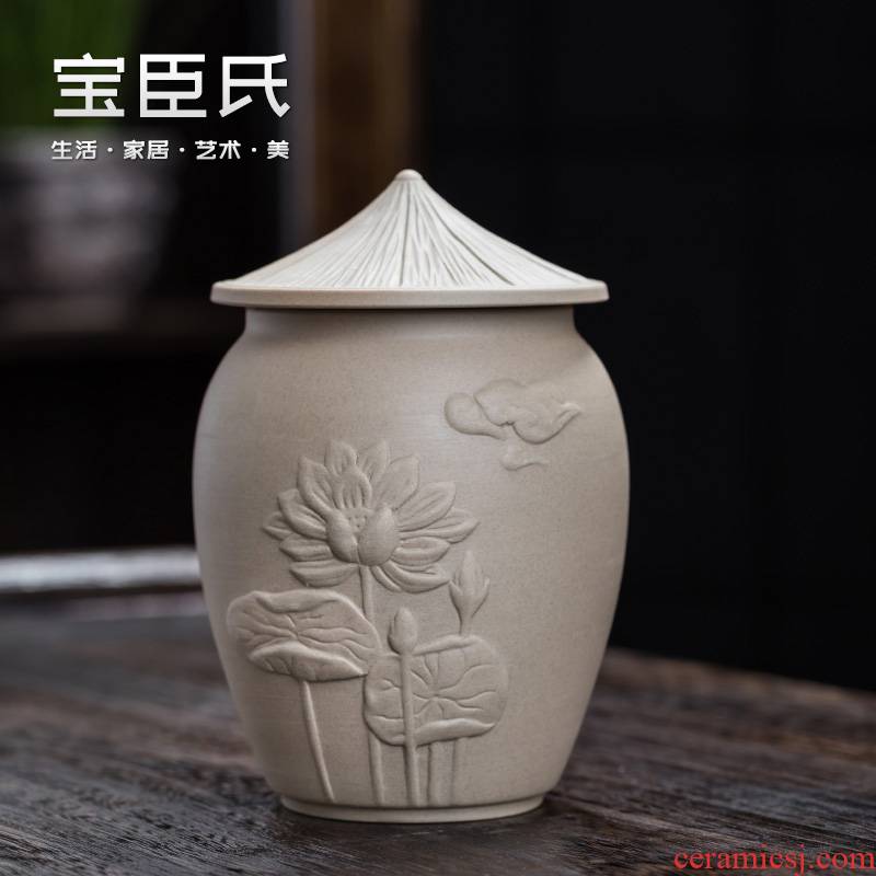 Tea pot ceramic seal small coarse TaoCun household portable storage tank Tea Tea box of the custom