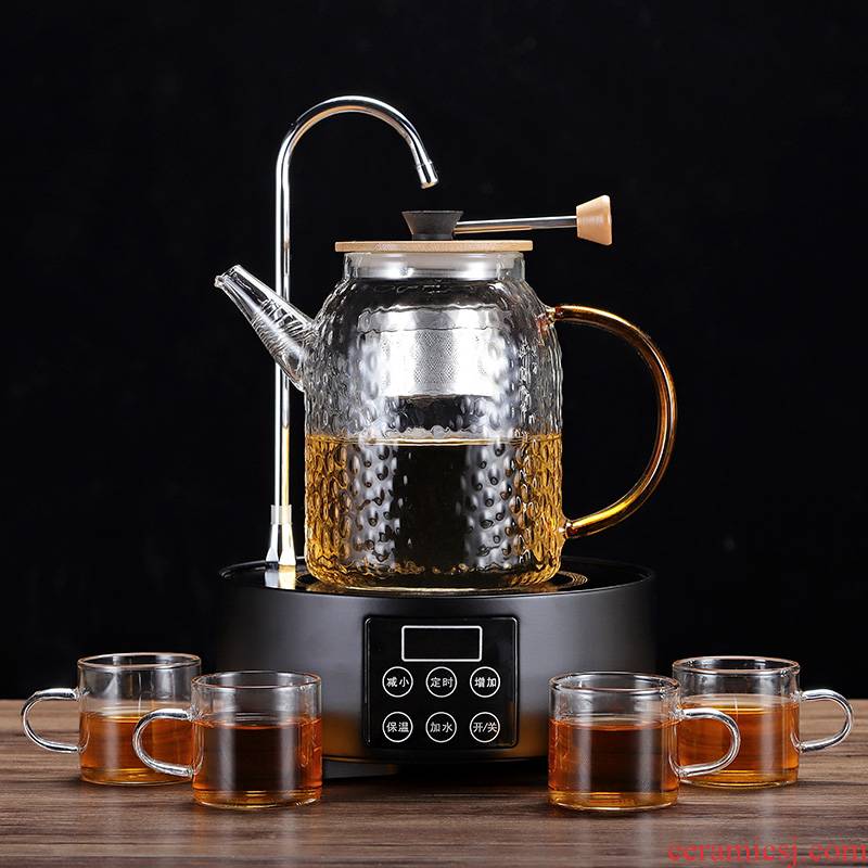Friend is heat - resistant glass tea pot to boil tea ware with hydropower TaoLu household kung fu black tea of a complete set of puer tea