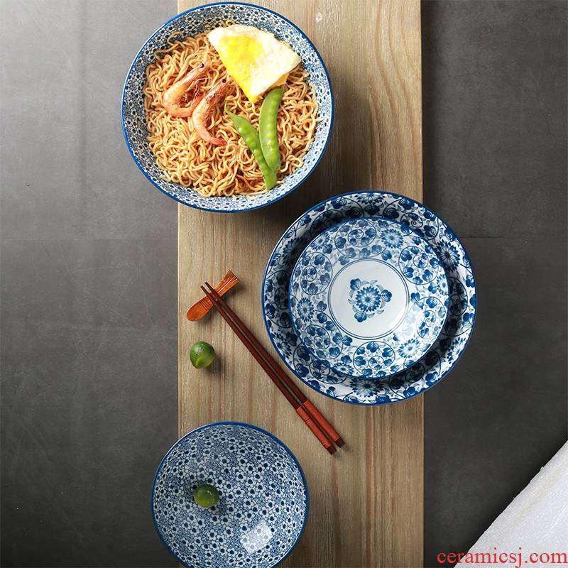 Jingdezhen Japanese household tableware rainbow such as bowl bowl bowl ceramic creative big rainbow such as bowl dish bowl under the glaze color restoring ancient ways of tableware