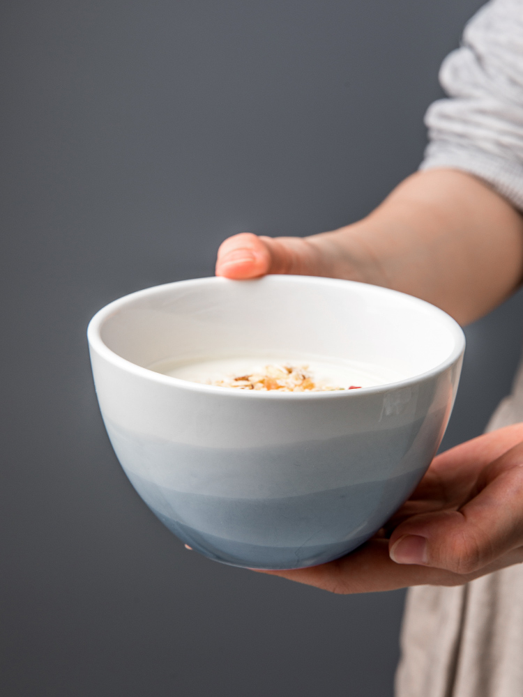The Nordic ins creative ceramic bowl to eat rice bowl contracted wind small pure and fresh and beautiful tableware ultimately responds soup bowl a single small bowl