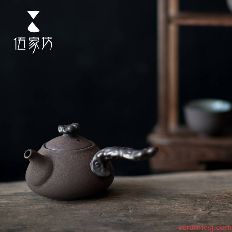 The Wu family fang brocade pot pot large teapot filter ceramic pot side put the pot of kung fu tea pot
