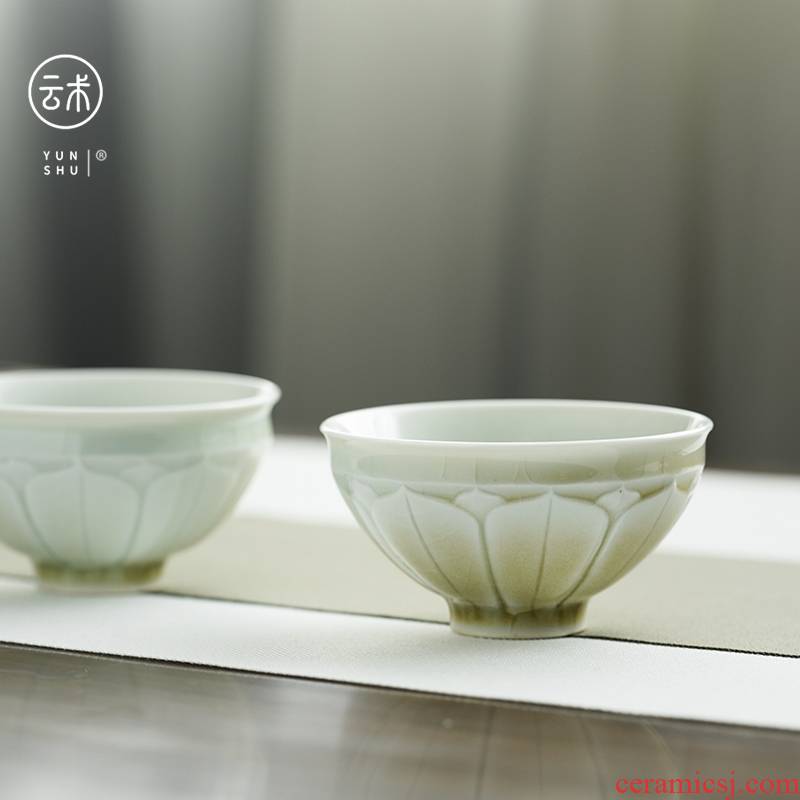 Cloud art of jingdezhen imitation song dynasty style typeface lotus lamp that ceramic its of single cup opening can raise the master cup kung fu tea set