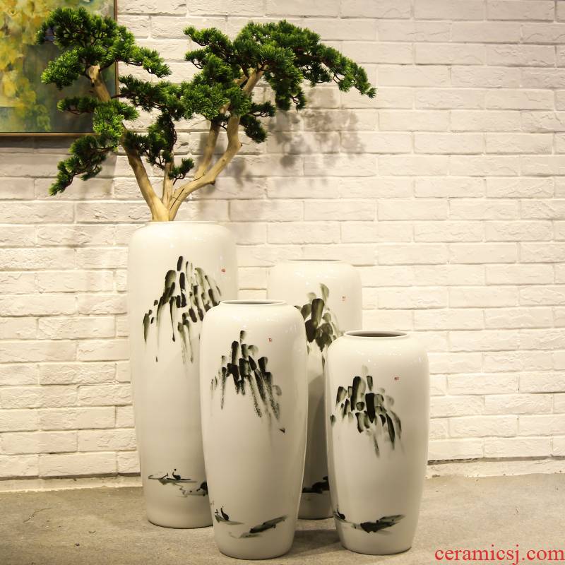 Jingdezhen new Chinese style landing simulation flowers sitting room ceramic vase planting place mall clothing store decoration floral outraged