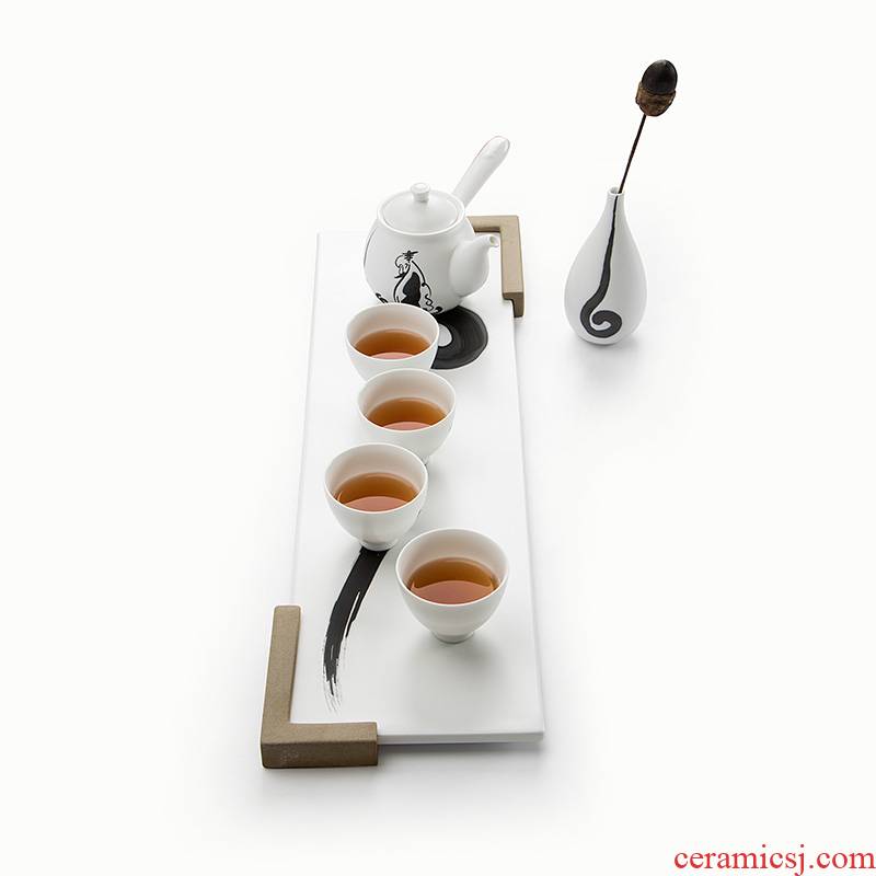 Mr Kung fu tea set of nanshan hand - made nature white porcelain tea set the whole tea dry terms plate