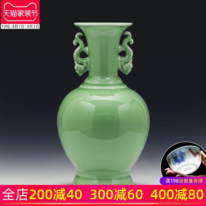 Jingdezhen ceramics vase son hand shadow blue glaze porcelain flower arrangement of Chinese style furnishing articles contracted household act the role ofing is tasted, the living room