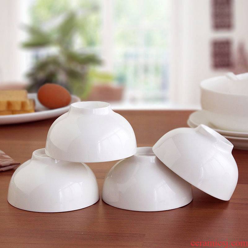 Jingdezhen bowls white ipads bowls tableware household small bowl of rice bowls ceramic bowl meal portfolio 6 sets