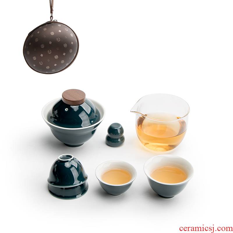 Mr Nan shan see the crack in use a pot of two glass ceramic cup tureen portable package travel kung fu tea set