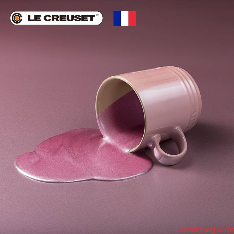 France 's LE CREUSET series of cool color stoneware London 350 ml of coffee cup pearl color
