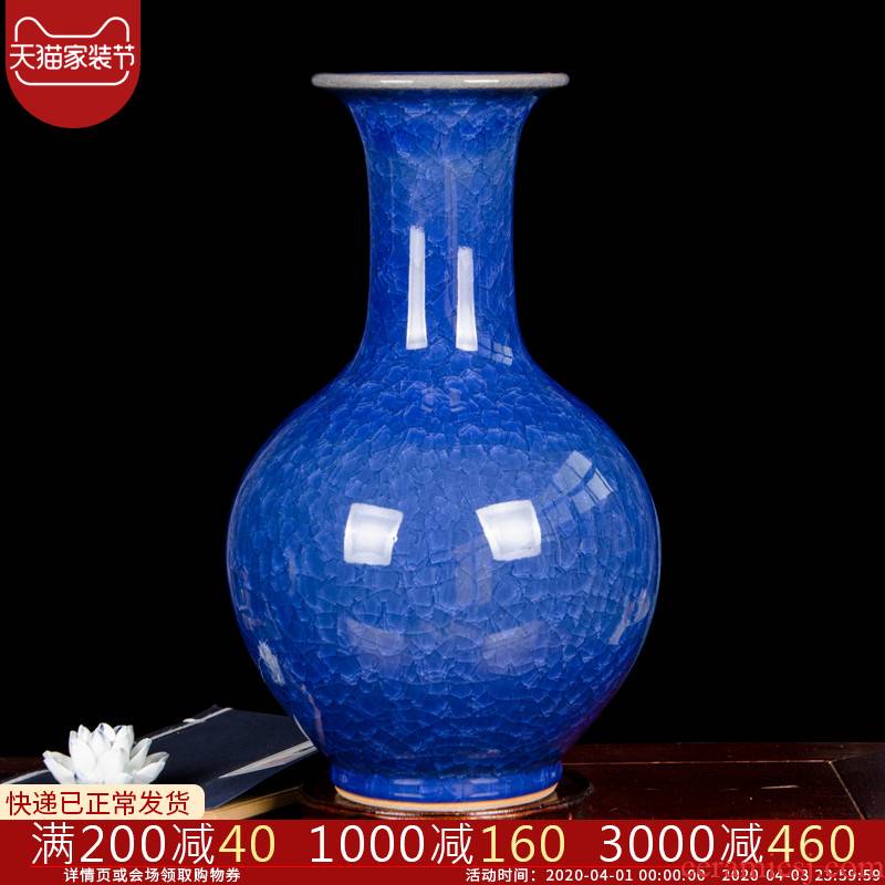 Archaize cb93 jingdezhen ceramics borneol crackle vase household handicraft furnishing articles blue flower arranging the living room