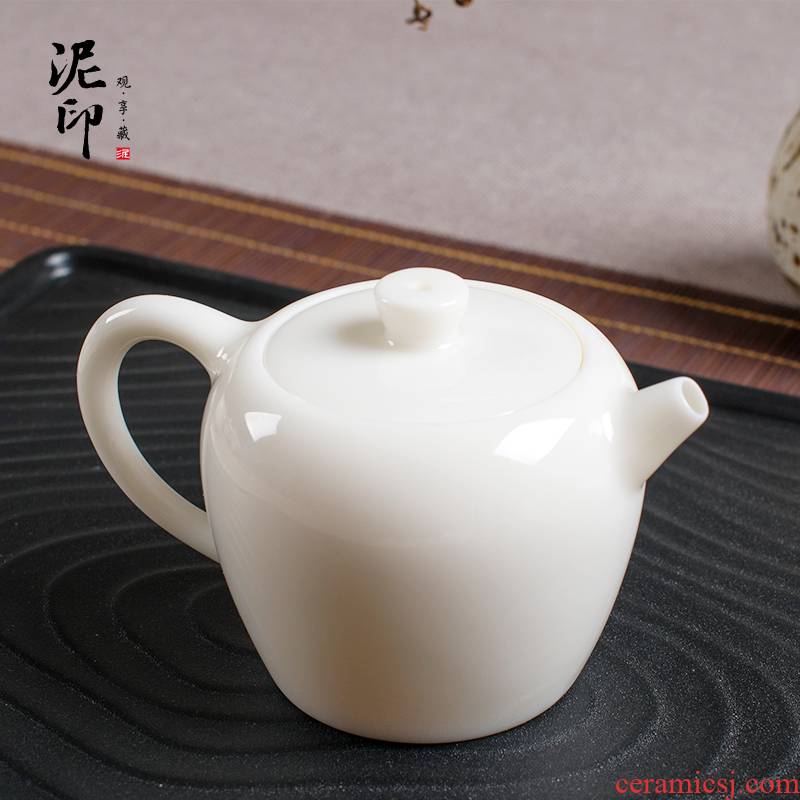 Ceramic household modern dehua white porcelain kung fu tea tea tea single pot office large idea gourd pot of the teapot