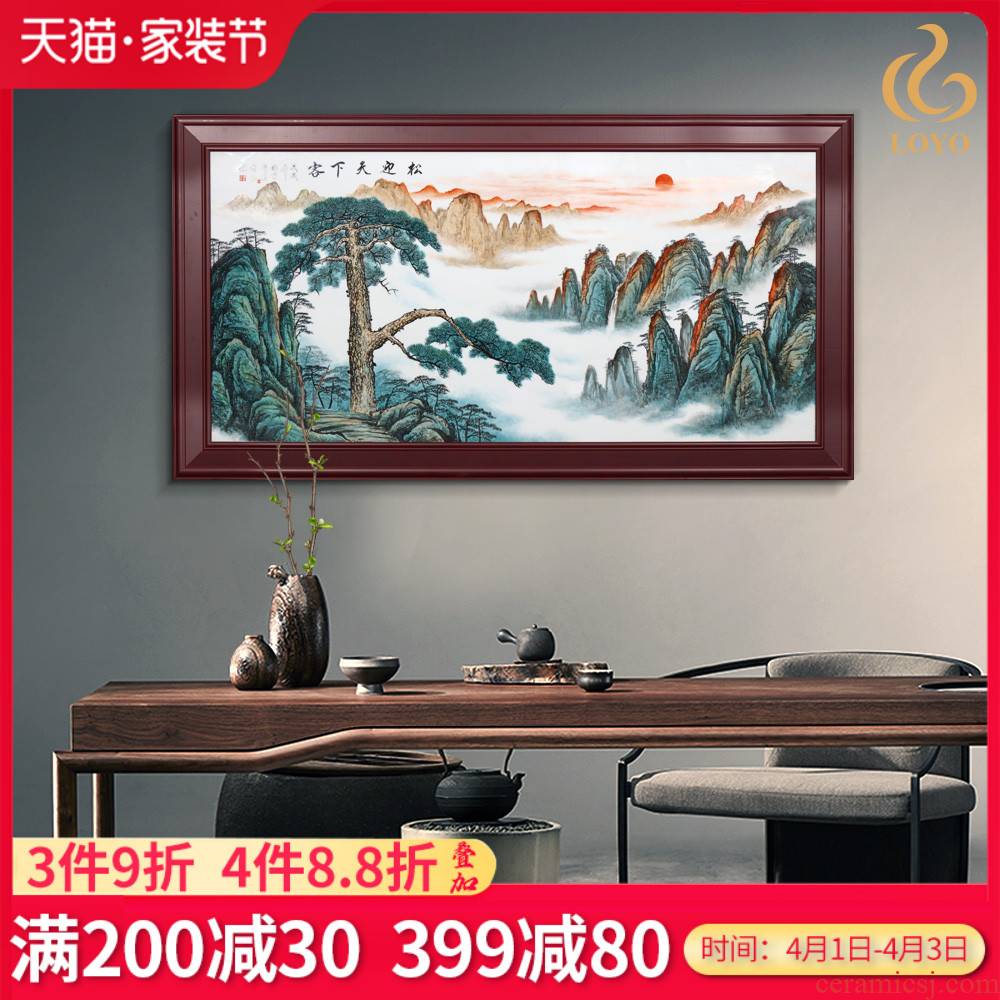 Jingdezhen porcelain plate painting masters new see colour loose to meet the world Chinese style living room sofa setting wall decoration painting murals