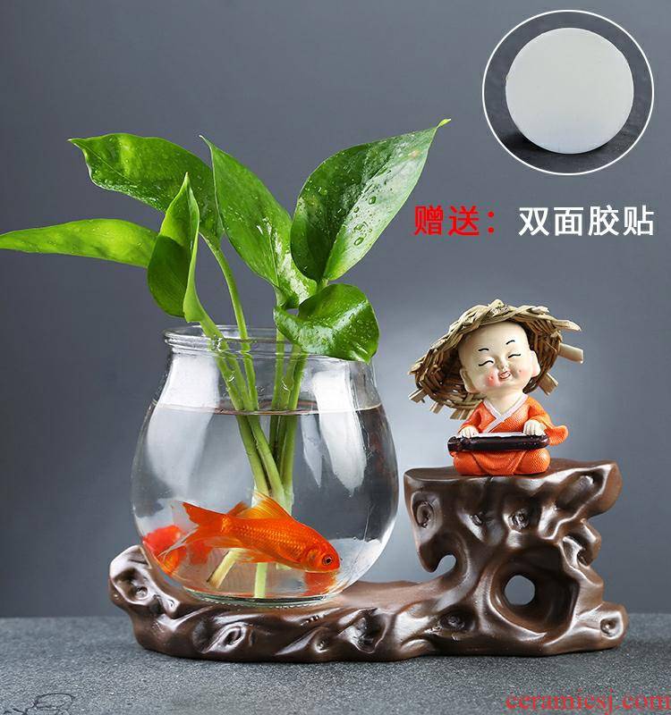 Creative furnishing articles monk sitting room hydroponic glass flower implement other household act the role ofing is tasted tea flower vases, pottery