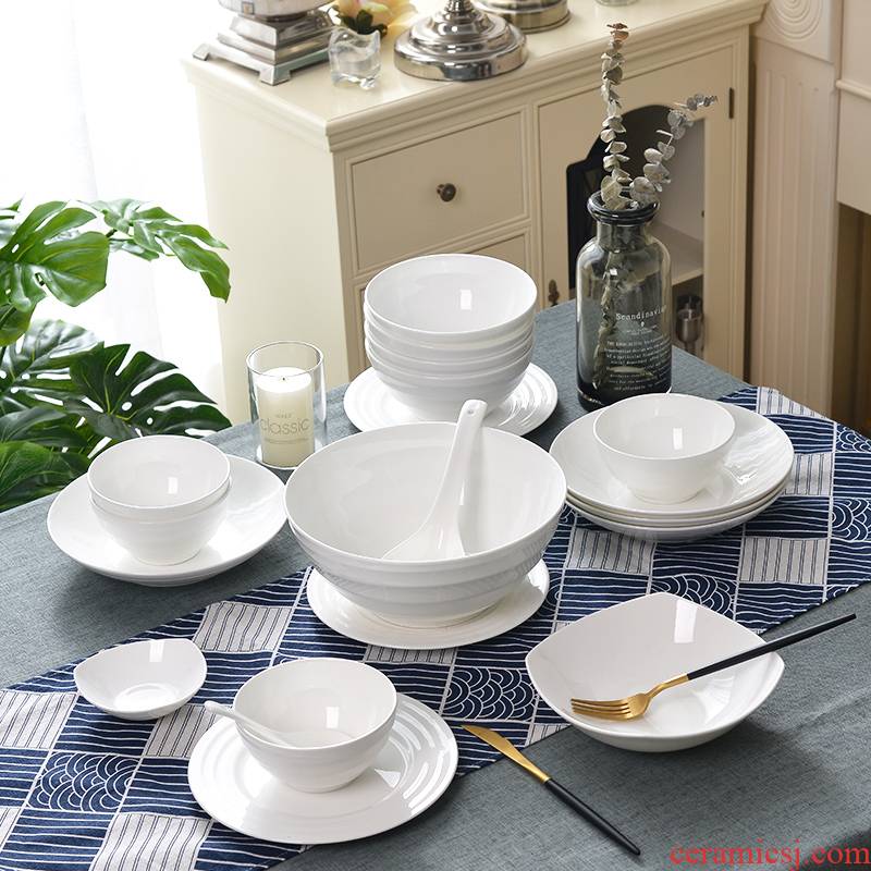 Ipads China tableware dishes suit dish bowl of white household dishes can microwave ceramic bowl ShanYun series