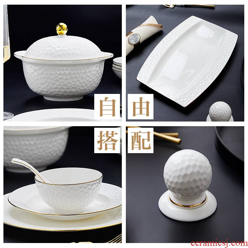 Dishes suit household European - style jingdezhen ceramic tableware simple Dishes fashion up phnom penh golf fuels the DIY