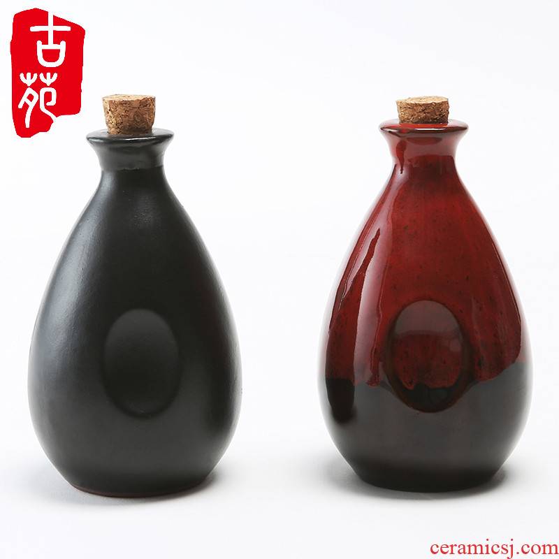 The ancient garden ceramic wine bottle earthenware jars points half jins 250 ml liquor household of Chinese style small jar of wine