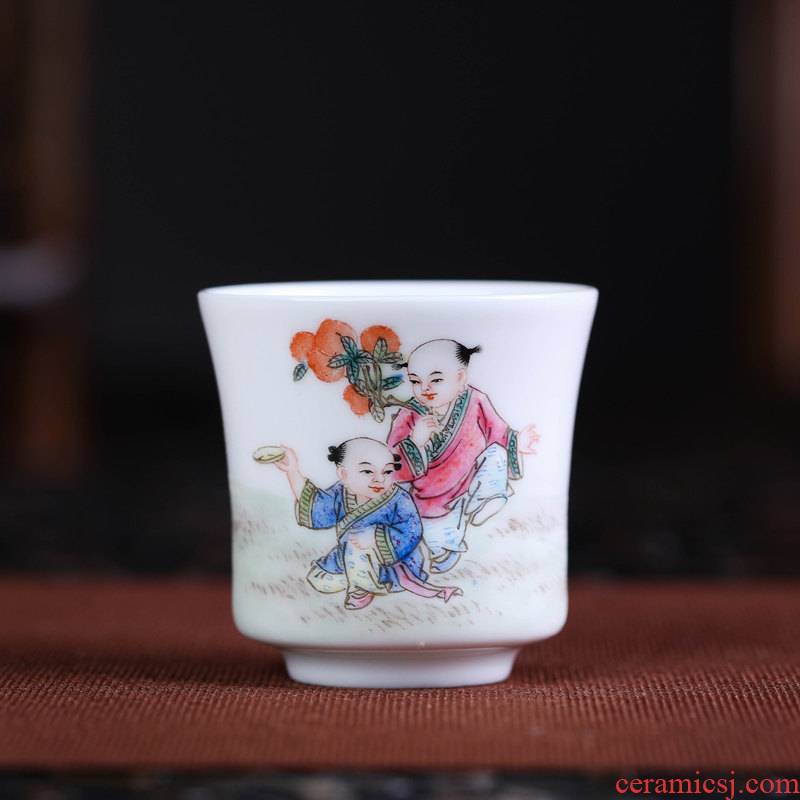 Offered home - cooked in jingdezhen porcelain pure manual handless small bowl famille rose porcelain sample tea cup masters cup kung fu a cup of tea cups