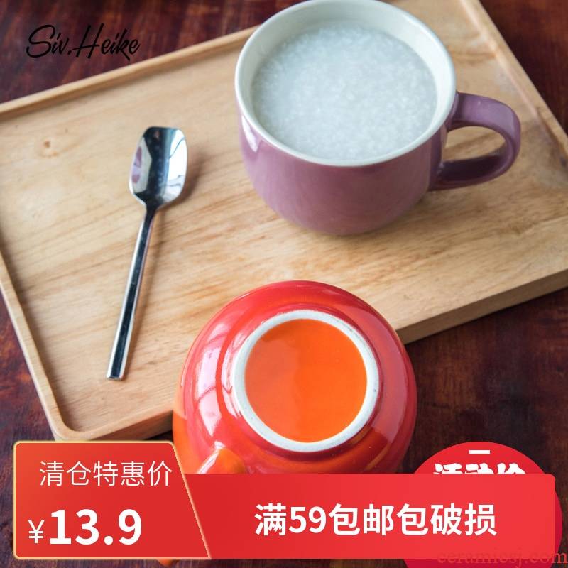 Ins move color ceramic cup pot - bellied mark picking cups of coffee milk breakfast cereal soup cup tea cups