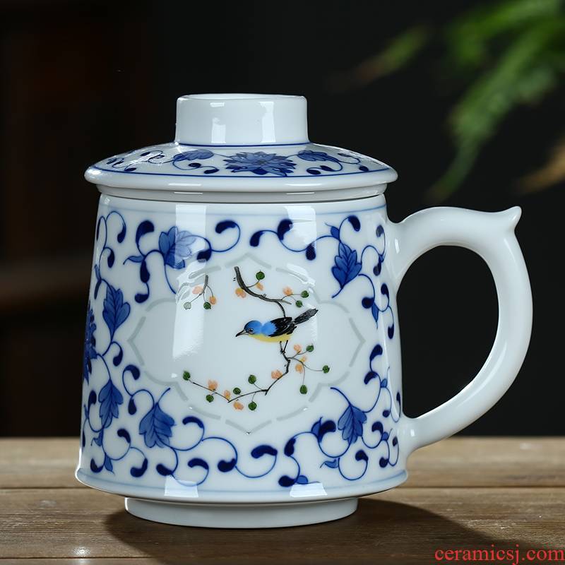 Jingdezhen and exquisite ceramic cups with cover filter tea cup of large - capacity water cup boss cup gift porcelain cups