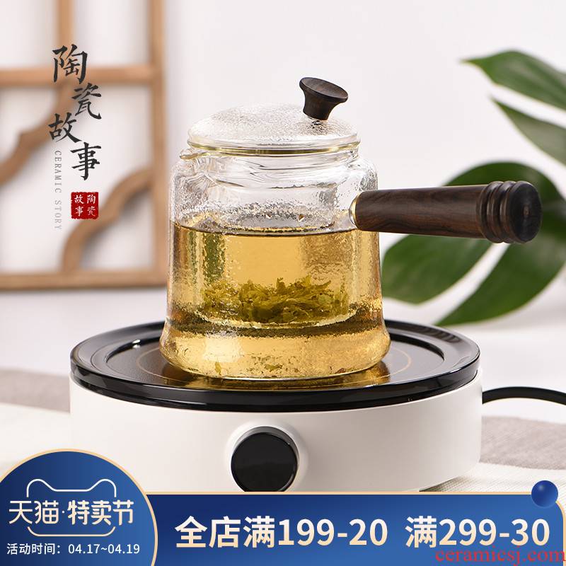 Electric TaoLu boiled tea, steaming pot set with thick glass high - temperature kettle girder pot of kung fu tea tea stove