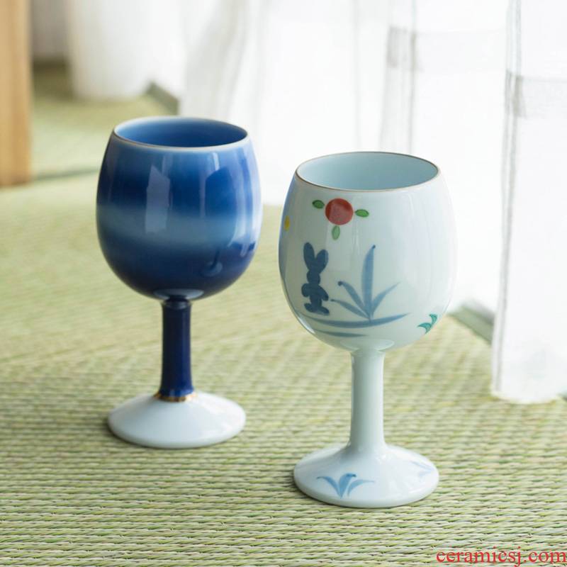 Japan imports ceramic cup red wine wine wine liquor bucket type dessert cup kaiseki high'm burning glass