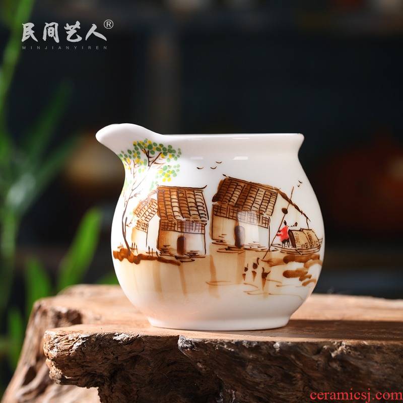 Jingdezhen hand - made jiangnan kung fu tea accessories just a cup of tea tea ware ceramic fair suit cup sea points