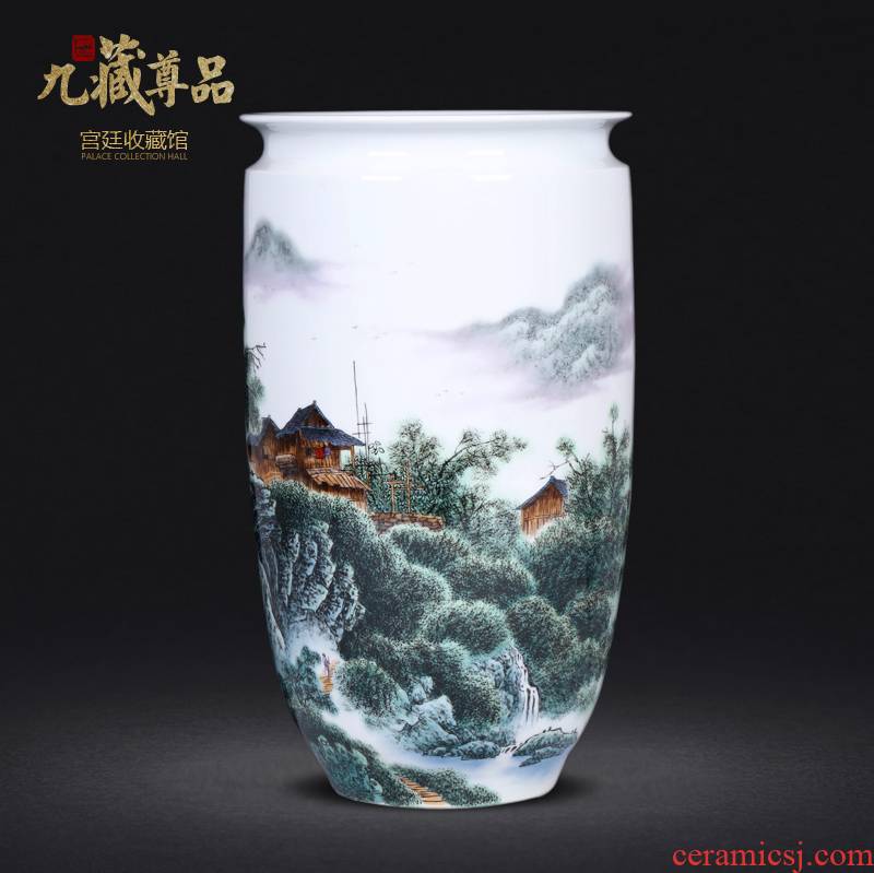 Jingdezhen ceramics hand - made lake house vases, new Chinese style living room TV ark, home decoration furnishing articles arranging flowers