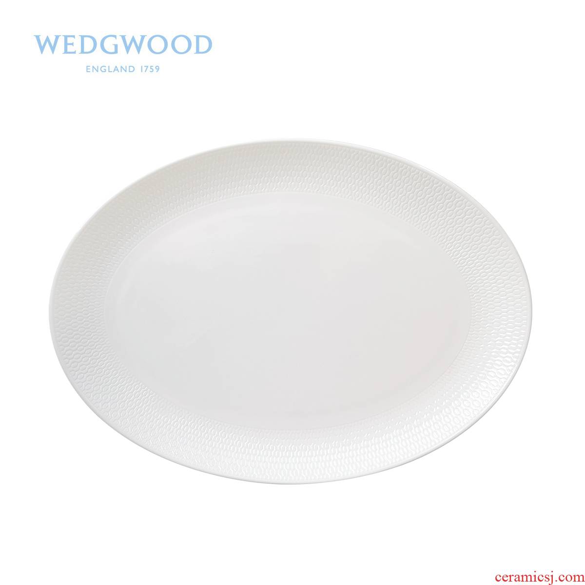 Wedgwood waterford Wedgwood Gio honeycomb series ipads porcelain 36 cm fish plate pure color western - style food vegetable salad plate